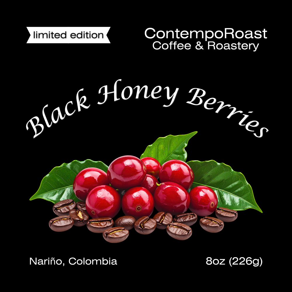 ContempoRoast Coffee & Roastery, limited edition, Black Honey Berries, Nariño, Colombia, 8oz (226g)