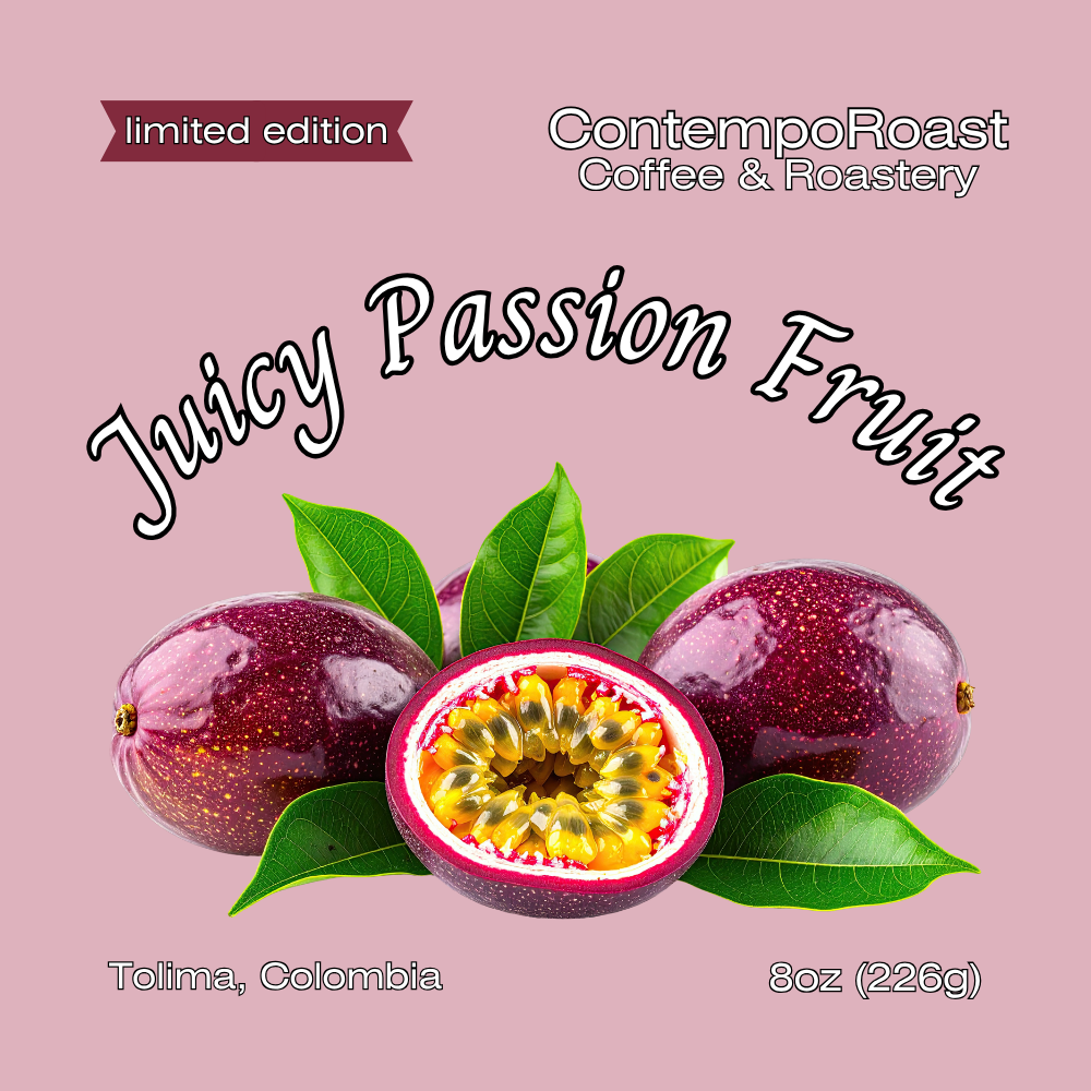 ContempoRoast Coffee & Roastery, limited edition, Juicy Passion Fruit, Tolima, Colombia; 8oz (226g)