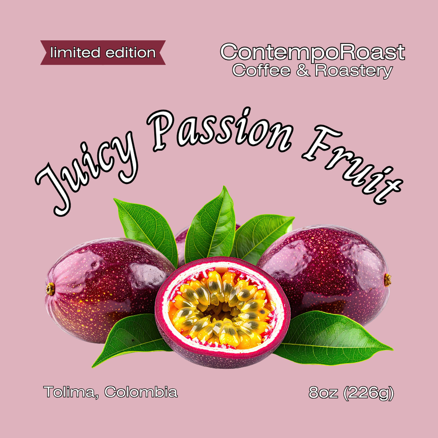 ContempoRoast Coffee & Roastery, limited edition, Juicy Passion Fruit, Tolima, Colombia; 8oz (226g)
