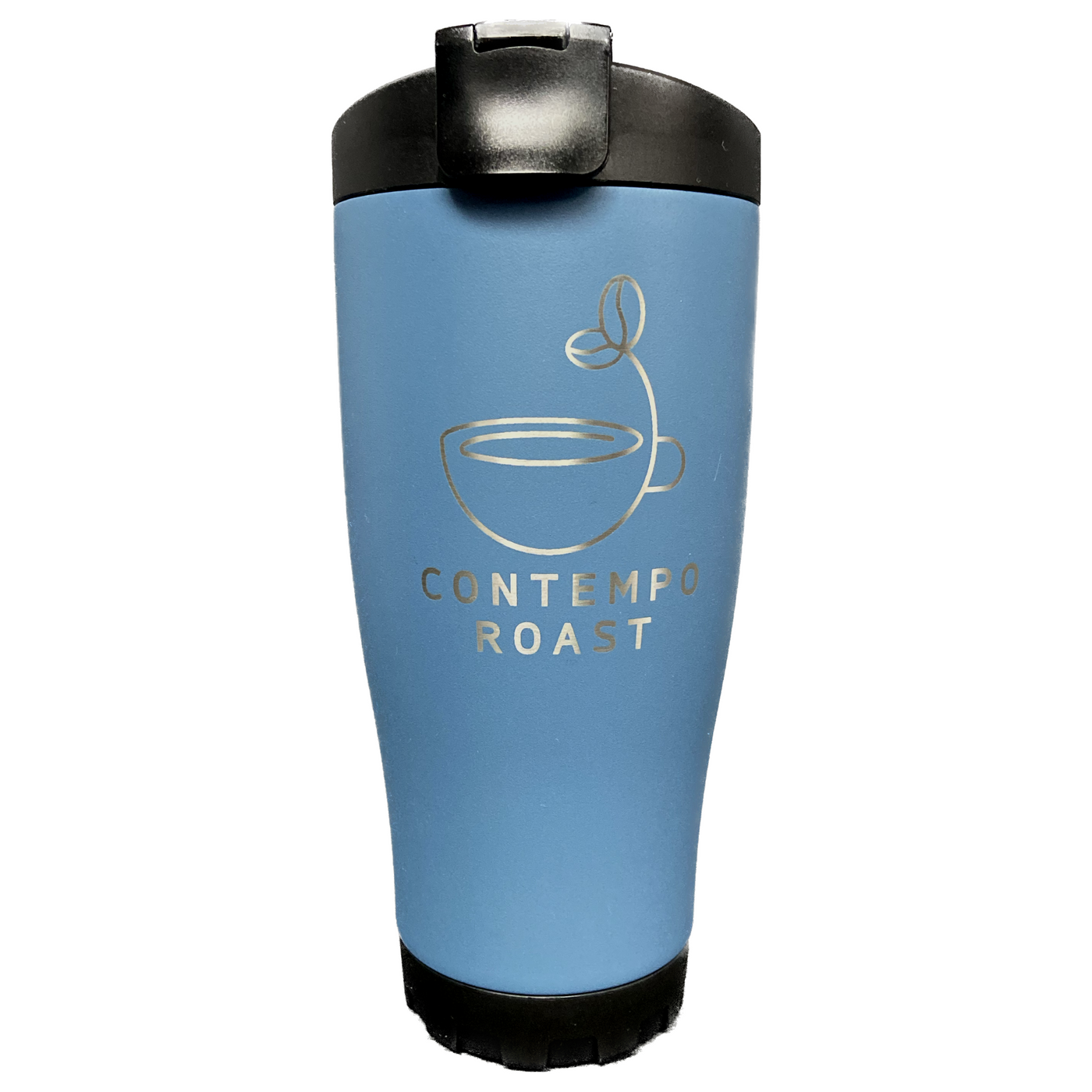 16oz Adventure Tumbler with etched logo in blue
